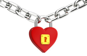 Love concept. Heart padlock
